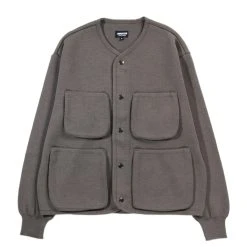 ARPENTEUR GEORGE SNAP CARDIGAN MERINO WOOL WARM GREY