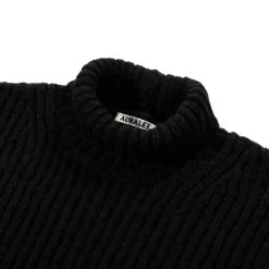 AURALEE WOOL BABY CAMEL KNIT TURTLENECK BLACK 6 AURALEE WOOL BABY CAMEL KNIT TURTLENECK BLACK -N.HOOLYWOOD Shop al18