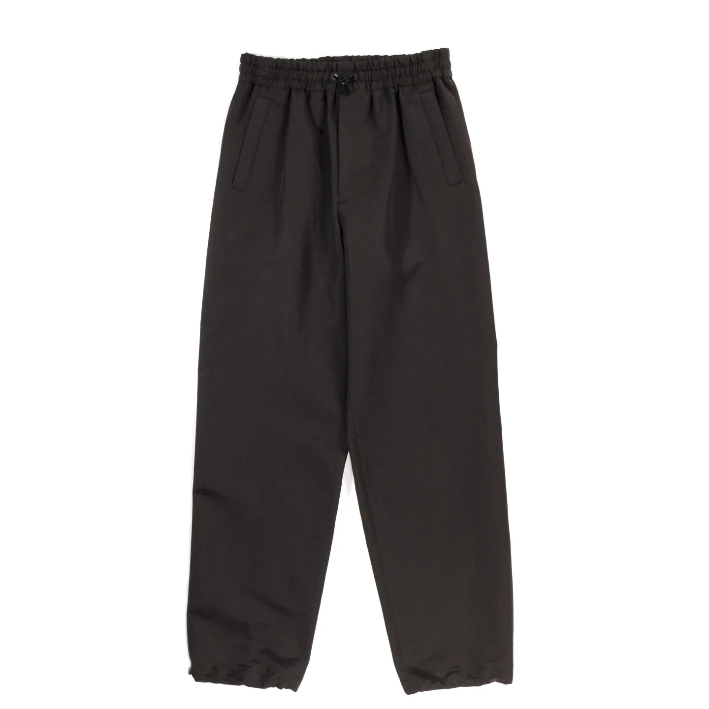 AURALEE WASHI POLY HIGH DENSITY CLOTH EASY PANTS DARK BROWN 1 AURALEE WASHI POLY HIGH DENSITY CLOTH EASY PANTS DARK BROWN