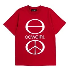 COWGIRL BLUE COWGIRL PEACE T RED