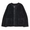 ENGINEERED GARMENTS KNIT CARDIGAN CHARCOAL WOOL POLY SHAGGY KNIT