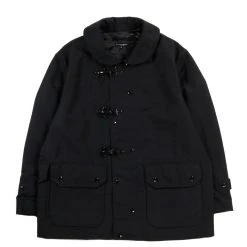 ENGINEERED GARMENTS SHORT DUFFLE JACKET BLACK COTTON DOUBLE CLOTH