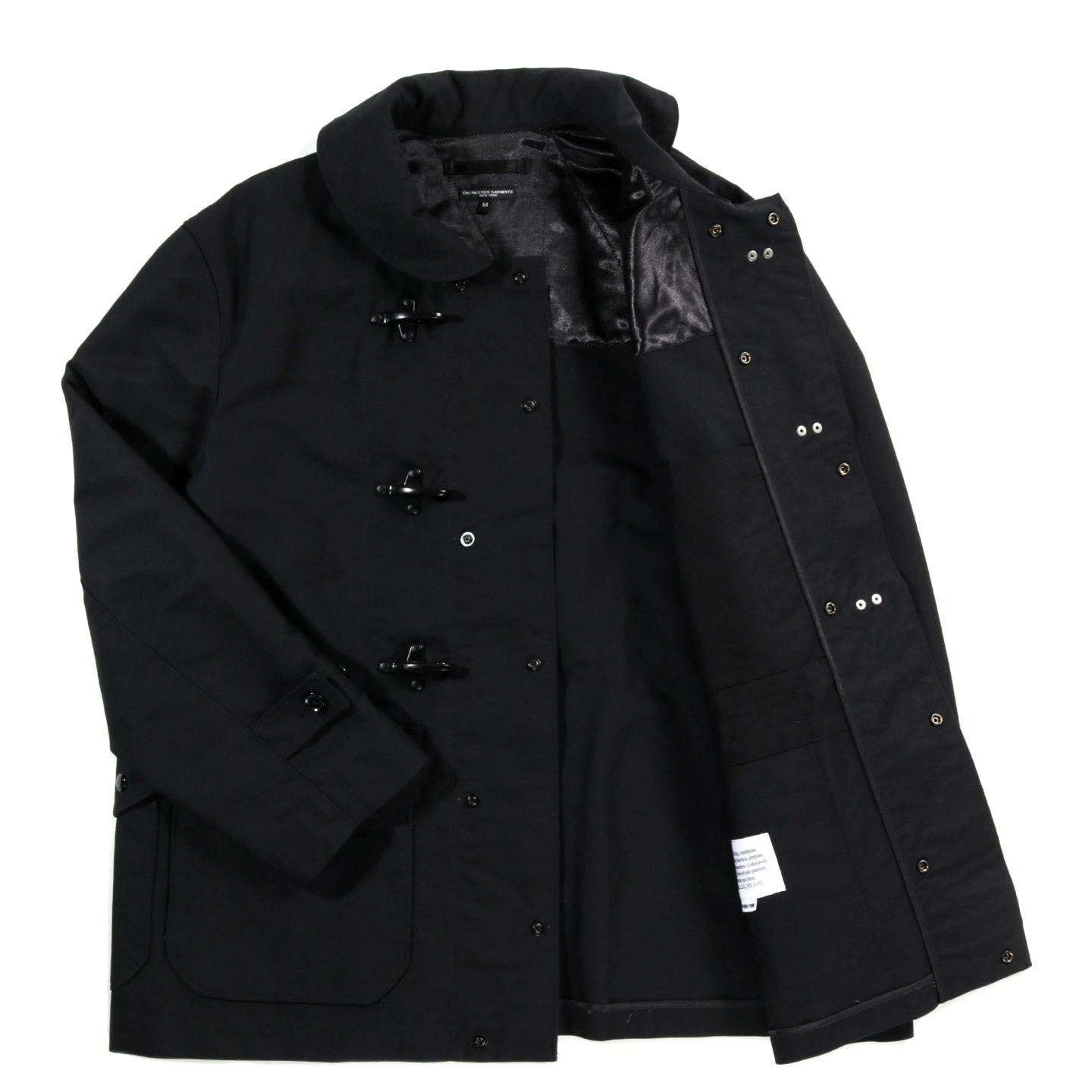 ENGINEERED GARMENTS SHORT DUFFLE JACKET BLACK COTTON DOUBLE CLOTH 2 ENGINEERED GARMENTS SHORT DUFFLE JACKET BLACK COTTON DOUBLE CLOTH - Image 2