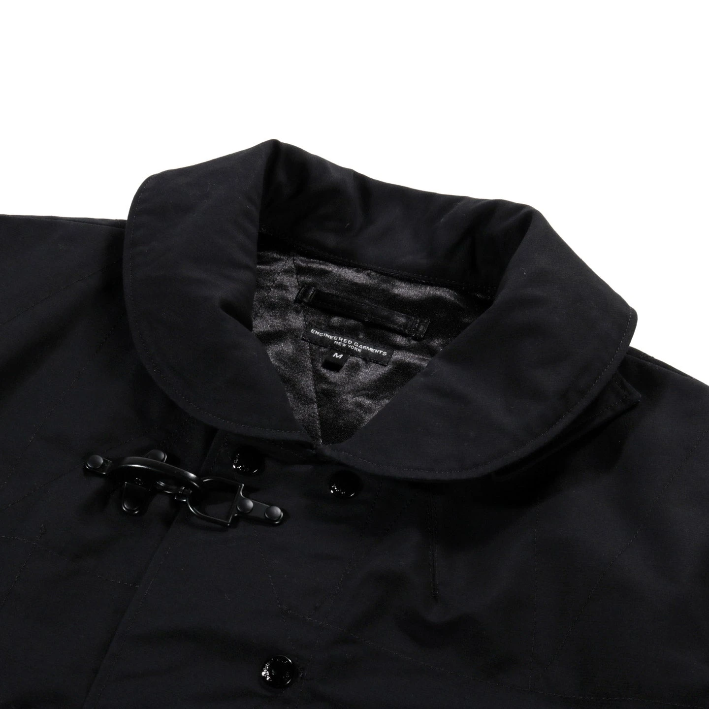 ENGINEERED GARMENTS SHORT DUFFLE JACKET BLACK COTTON DOUBLE CLOTH 4 ENGINEERED GARMENTS SHORT DUFFLE JACKET BLACK COTTON DOUBLE CLOTH - Image 4