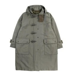 ENGINEERED GARMENTS OVERSIZED FIREMAN DUFFLE COAT OLIVE COTTON DOUBLE CLOTH