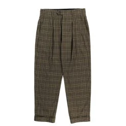 ENGINEERED GARMENTS CARLYLE PANT OLIVE BROWN COTTON MADRAS CHECK