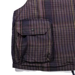 ENGINEERED GARMENTS COVER VEST MULTI COLOR NYCO PLAID -N.HOOLYWOOD Shop egd41