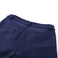 HOUSE OF ST. CLAIR SINGLE PLEAT TROUSER NAVY BOILED WOOL -N.HOOLYWOOD Shop hscd11