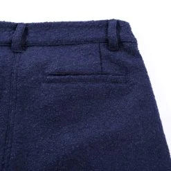 HOUSE OF ST. CLAIR SINGLE PLEAT TROUSER NAVY BOILED WOOL -N.HOOLYWOOD Shop hscd12