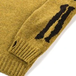 KAPITAL 5G WOOL BONE CREW SWEATER MUSTARD -N.HOOLYWOOD Shop k14 54ab38ae e9f7 4a8f 8c5c 5dc200af4f7e