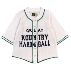KAPITAL 3G COTTON KNIT BASEBALL CARDIGAN GREAT KOUNTRY ECRU