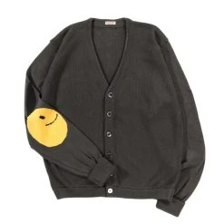 KAPITAL 10G ECO KNIT ELBOW CONEYBOWY SHORT CARDIGAN GRAY