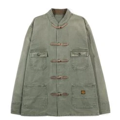 KAPITAL COTTON HERRINGBONE KUNG FU COVERALL KHAKI