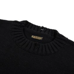 KAPITAL 5G COTTON KNIT HIPPIE SLEEVE CREW SWEATER BLACK -N.HOOLYWOOD Shop k9 71e5b057 5fde 4499 a84b 0bad9b7752cc