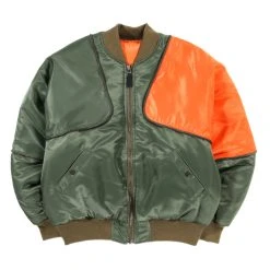 KAPITAL MA-1 NYLON SHAM BOMBER JACKET KHAKI