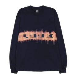 LQQK STUDIO SHADE LOGO LS TEE NAVY