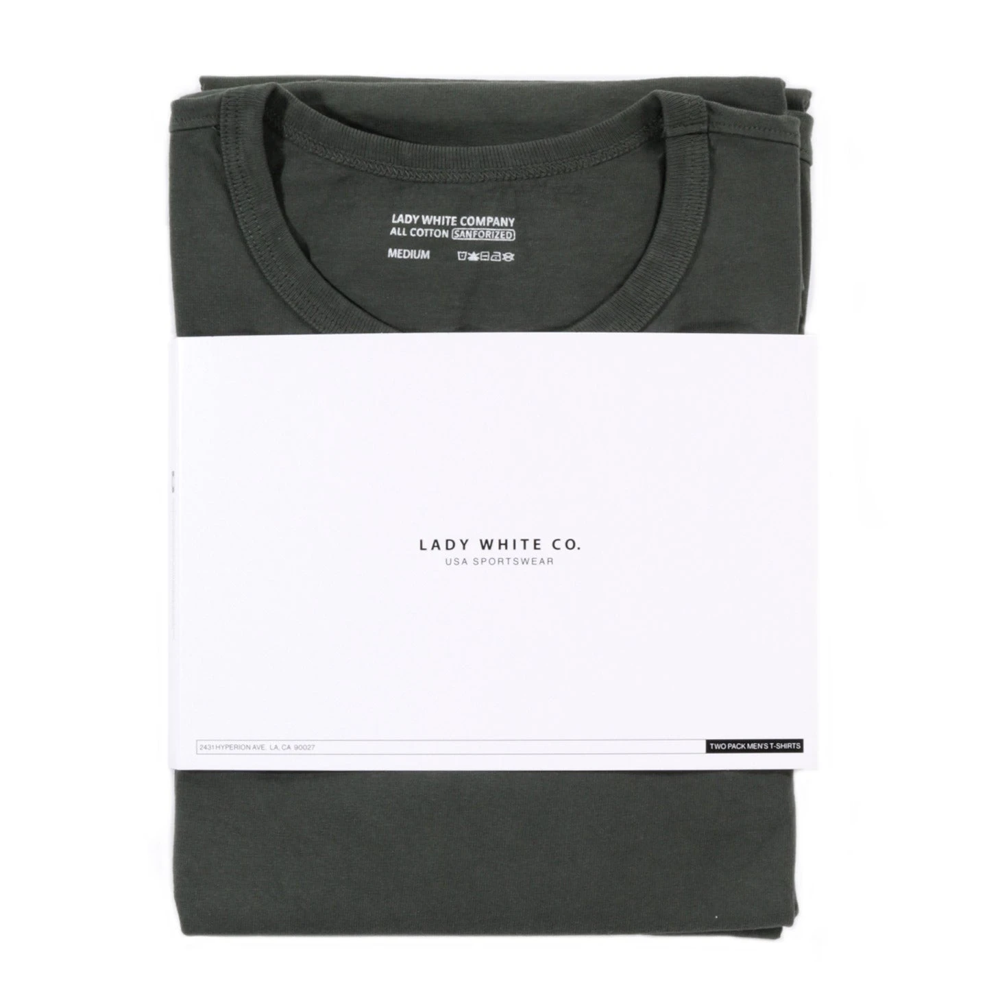 LADY WHITE CO. T-SHIRT 2-PACK DEEP GREEN 1 LADY WHITE CO. T-SHIRT 2-PACK DEEP GREEN