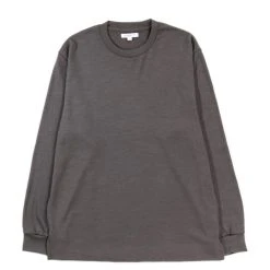 LADY WHITE CO. LONG SLEEVE WOOL T-SHIRT BROWN CLAY