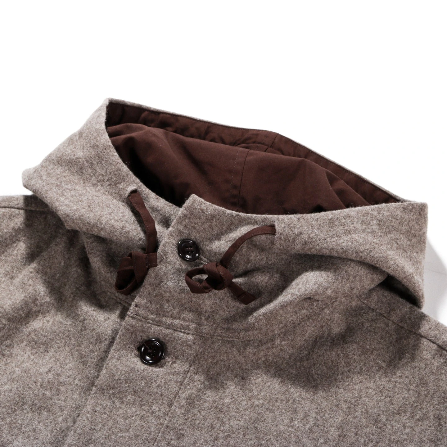 MONITALY CZECH COAT WOOL FLANNEL DARK BEIGE 4 MONITALY CZECH COAT WOOL FLANNEL DARK BEIGE - Image 4