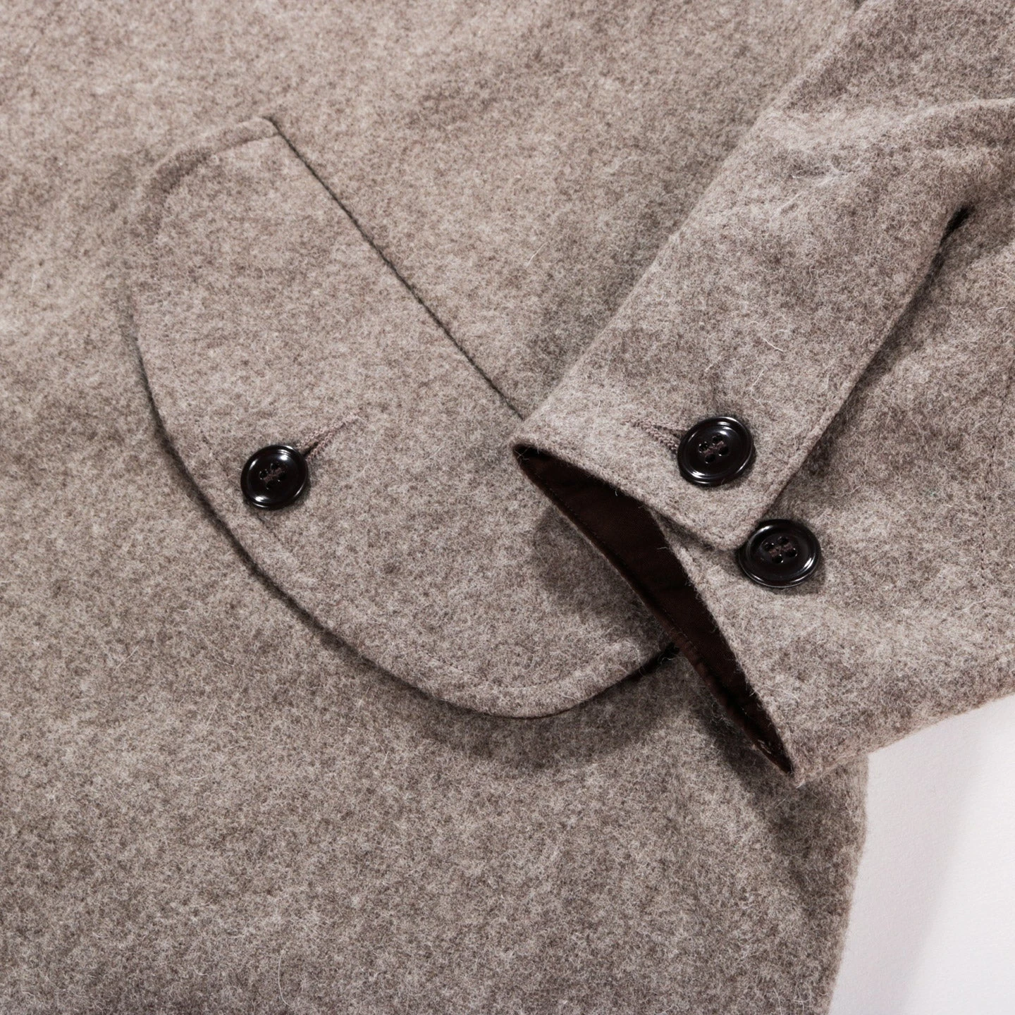 MONITALY CZECH COAT WOOL FLANNEL DARK BEIGE 6 MONITALY CZECH COAT WOOL FLANNEL DARK BEIGE - Image 6