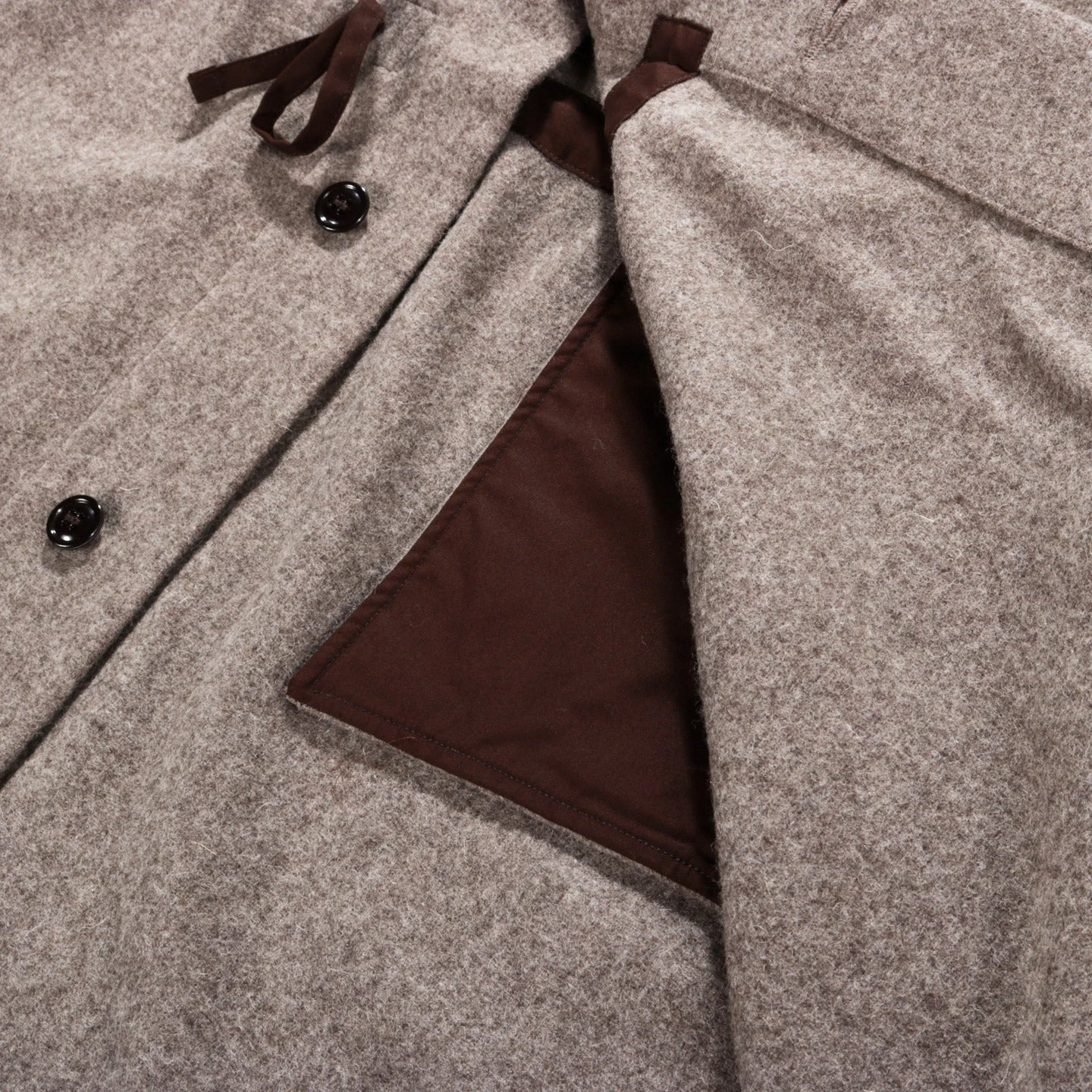 MONITALY CZECH COAT WOOL FLANNEL DARK BEIGE 8 MONITALY CZECH COAT WOOL FLANNEL DARK BEIGE - Image 8