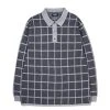 METICULOUS KNITWEAR LS POLO CHARCOAL / GREY WINDOW PANE