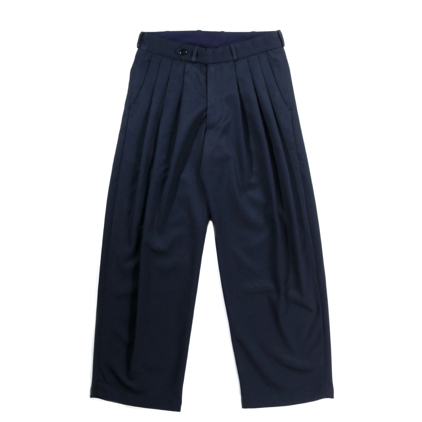 MONITALY TRIPLE TUCK WIDE PANTS NOVA STRETCH NAVY 1 MONITALY TRIPLE TUCK WIDE PANTS NOVA STRETCH NAVY