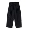 MONITALY TRIPLE TUCK WIDE PANTS SEGAL RIPSTOP BLACK