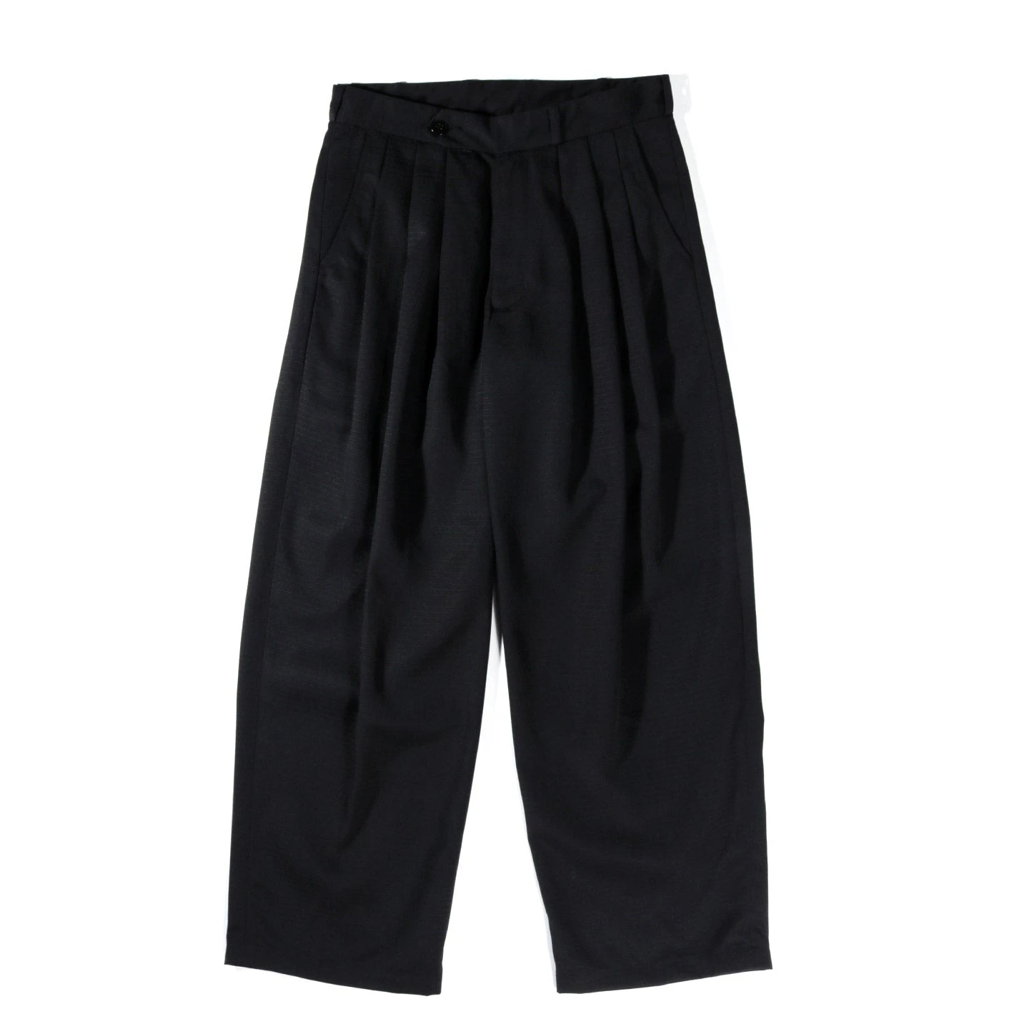 MONITALY TRIPLE TUCK WIDE PANTS SEGAL RIPSTOP BLACK 1 MONITALY TRIPLE TUCK WIDE PANTS SEGAL RIPSTOP BLACK