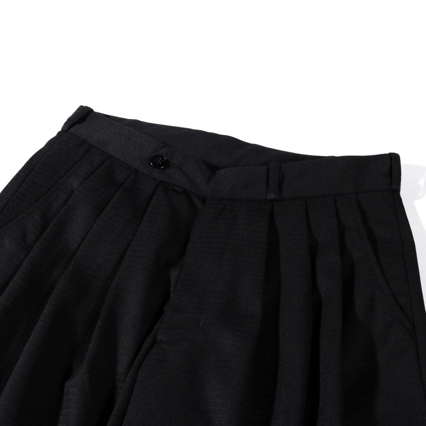 MONITALY TRIPLE TUCK WIDE PANTS SEGAL RIPSTOP BLACK 3 MONITALY TRIPLE TUCK WIDE PANTS SEGAL RIPSTOP BLACK - Image 3