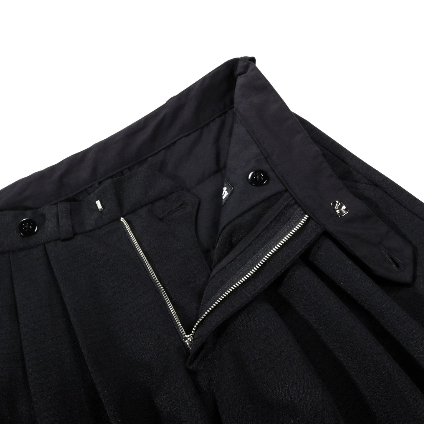 MONITALY TRIPLE TUCK WIDE PANTS SEGAL RIPSTOP BLACK 5 MONITALY TRIPLE TUCK WIDE PANTS SEGAL RIPSTOP BLACK - Image 5