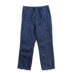 NEEDLES STRING FATIGUE PANT 11OZ COTTON LINEN DENIM INDIGO