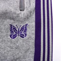 NEEDLES NARROW TRACK PANT VELOUR HEATHER GREY -N.HOOLYWOOD Shop n22 dabba20a 2848 41c5 92c5 70564fbc5de0