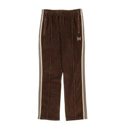 NEEDLES NARROW TRACK PANT VELOUR BROWN