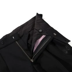 NEEDLES TUCKED SIDE TAB TROUSER POLY / RAYON DOUBLE CLOTH BLACK -N.HOOLYWOOD Shop n83 940dc394 d4f0 4d56 8e2f 0b2f006a40db