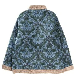NEEDLES ZIPPED TIBETAN JACKET DAMASK VELVET JACQUARD BLUE GREY -N.HOOLYWOOD Shop n90 3105f7ff 17ec 4ec7 9b96 6971048968be