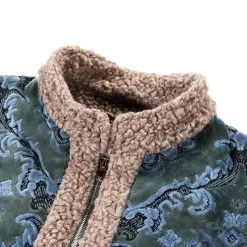 NEEDLES ZIPPED TIBETAN JACKET DAMASK VELVET JACQUARD BLUE GREY -N.HOOLYWOOD Shop n91 8d9448ac 7a18 4064 a388 db3d2471dca8