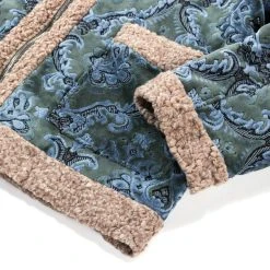 NEEDLES ZIPPED TIBETAN JACKET DAMASK VELVET JACQUARD BLUE GREY -N.HOOLYWOOD Shop n93 a3ad0b21 0b01 464a bce7 afda94baa77e