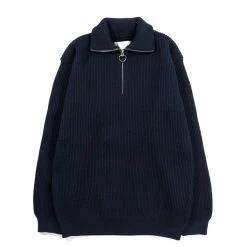 NANAMICA HALF ZIP SWEATER DARK NAVY