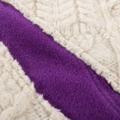 REBUILD BY NEEDLES FISHERMAN SWEATER NATURAL / PURPLE - S (B) -N.HOOLYWOOD Shop nsb5