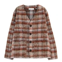 OUR LEGACY CARDIGAN AMENT CHECK MOHAIR