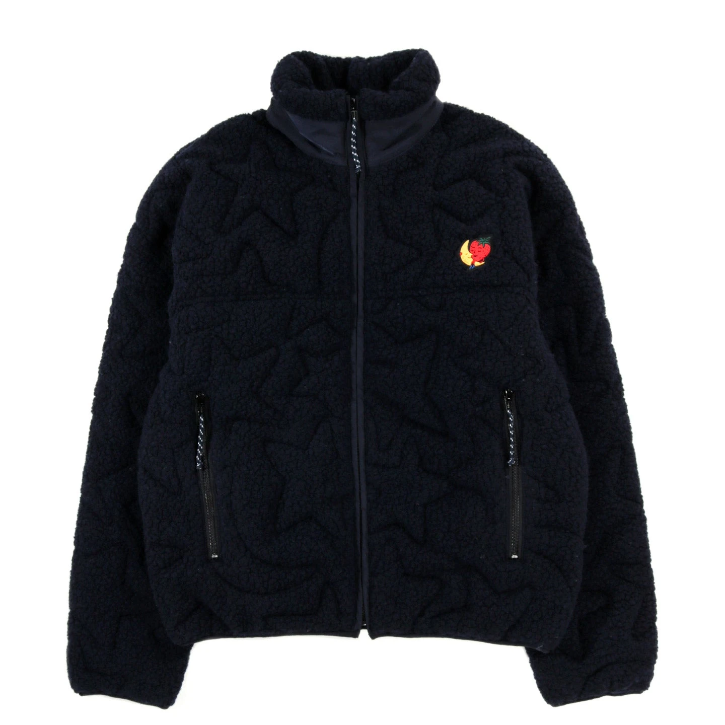 SKY HIGH FARM WORKWEAR QUILTED FLEECE ZIP JACKET NAVY 1 SKY HIGH FARM WORKWEAR QUILTED FLEECE ZIP JACKET NAVY