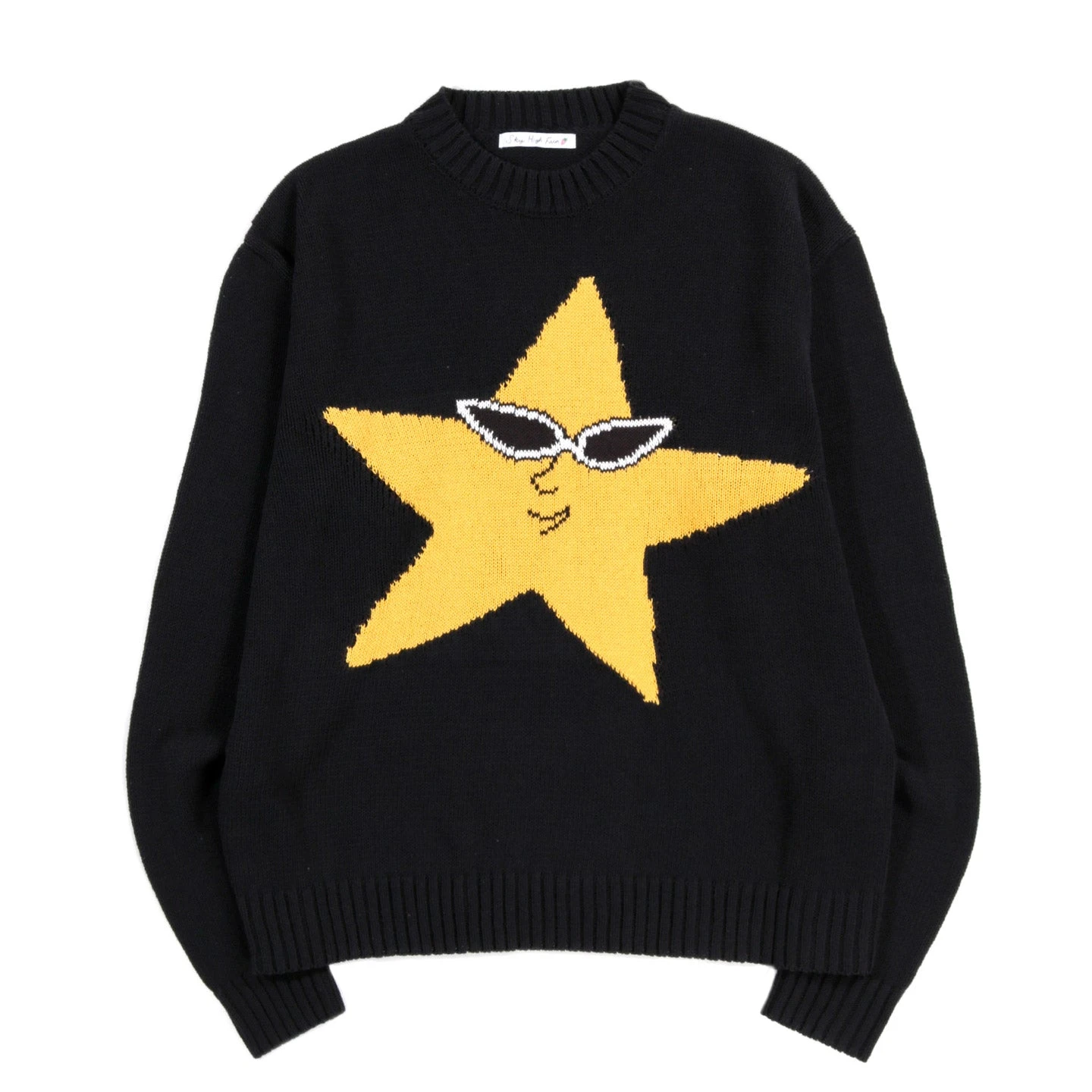 SKY HIGH FARM WORKWEAR RECYCLED COTTON INTARSIA SWEATER BLACK 1 SKY HIGH FARM WORKWEAR RECYCLED COTTON INTARSIA SWEATER BLACK