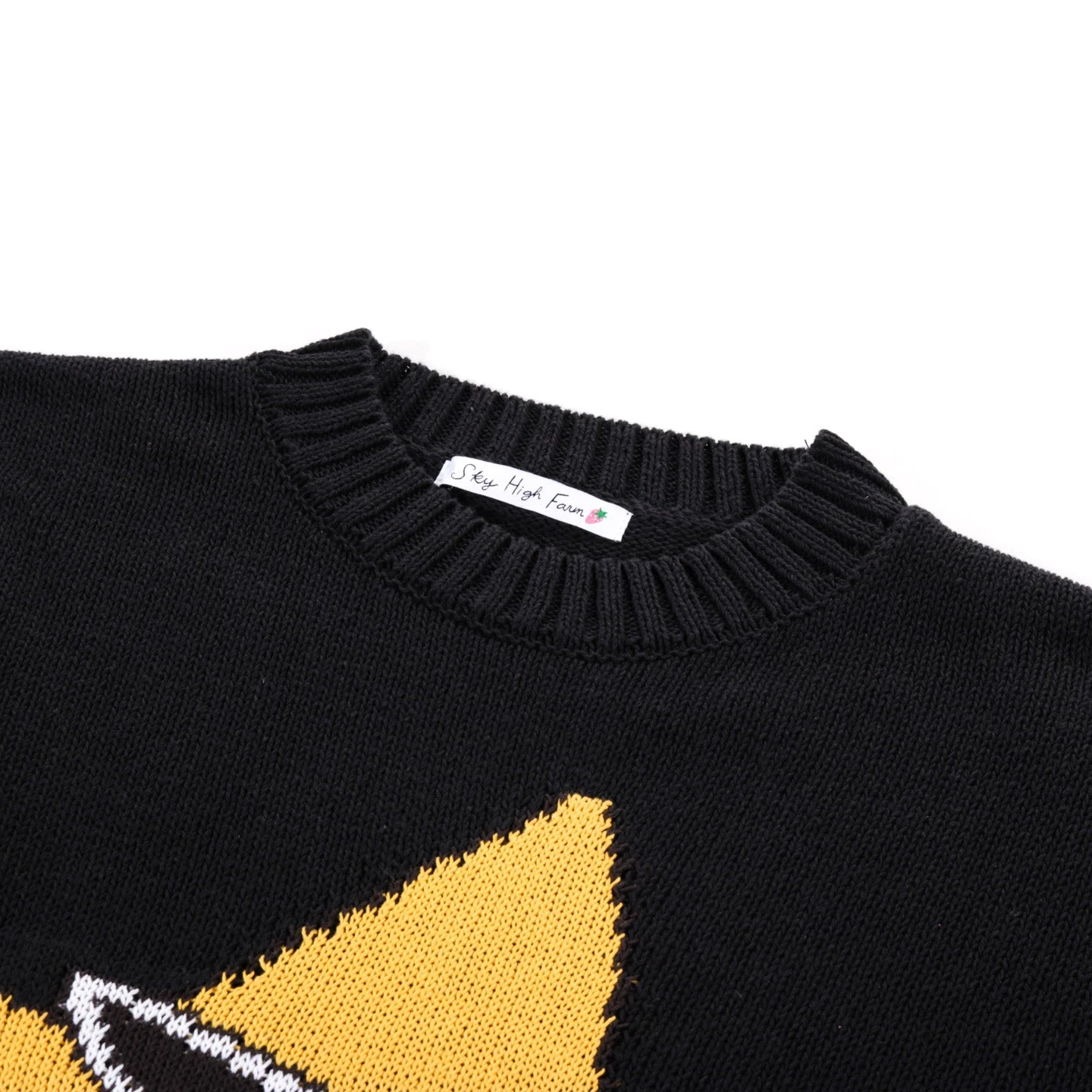 SKY HIGH FARM WORKWEAR RECYCLED COTTON INTARSIA SWEATER BLACK 3 SKY HIGH FARM WORKWEAR RECYCLED COTTON INTARSIA SWEATER BLACK - Image 3