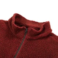 S.K. MANOR HILL HALF-ZIP FLEECE BROWN WOOL PILE MAGENTA SPECKLES -N.HOOLYWOOD Shop sk28