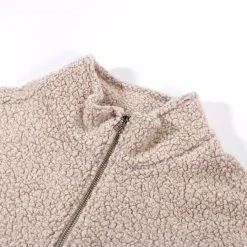 S.K. MANOR HILL HALF-ZIP FLEECE BEIGE WOOL PILE PINK SPECKLES -N.HOOLYWOOD Shop skc