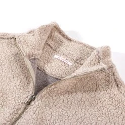 S.K. MANOR HILL HALF-ZIP FLEECE BEIGE WOOL PILE PINK SPECKLES -N.HOOLYWOOD Shop skd