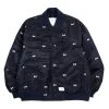 WTAPS TEAM JACKET NAVY NYLON EMB CROSSBONES