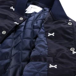 WTAPS TEAM JACKET NAVY NYLON EMB CROSSBONES -N.HOOLYWOOD Shop wtd12 06a05809 d70f 4950 a75f b77c5e299533