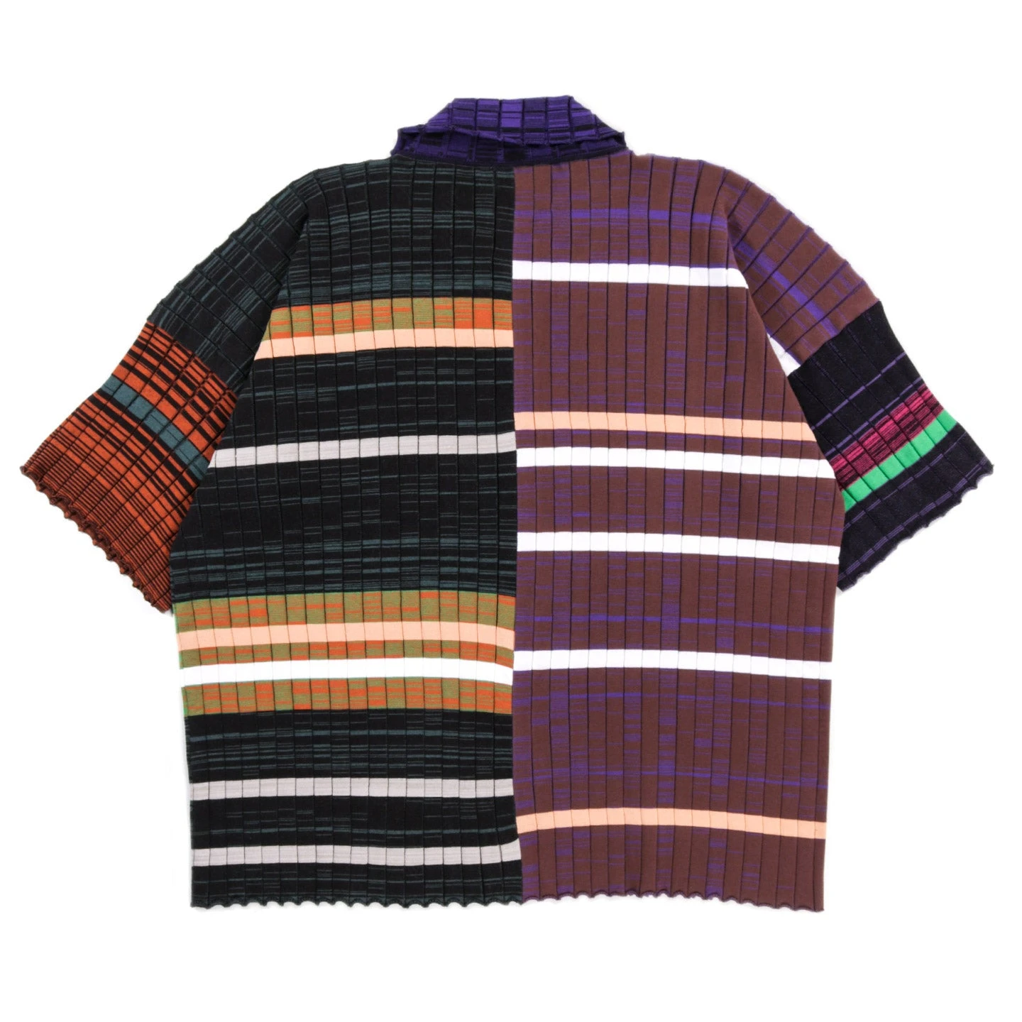 WASTE YARN PROJECT BIG RIBS LUKA SHIRT DARK MELANGE STRIPES - L (B) 2 WASTE YARN PROJECT BIG RIBS LUKA SHIRT DARK MELANGE STRIPES - L (B) - Image 2